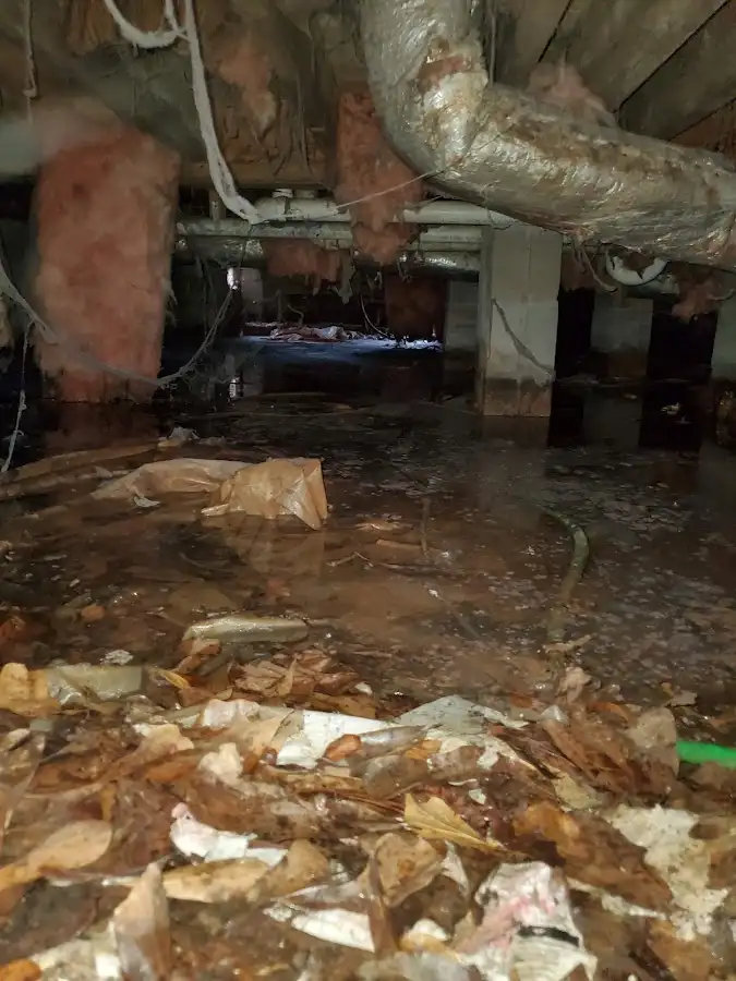 Crawl space flood assessment for Commercial Water Damage Restoration in Lockwood